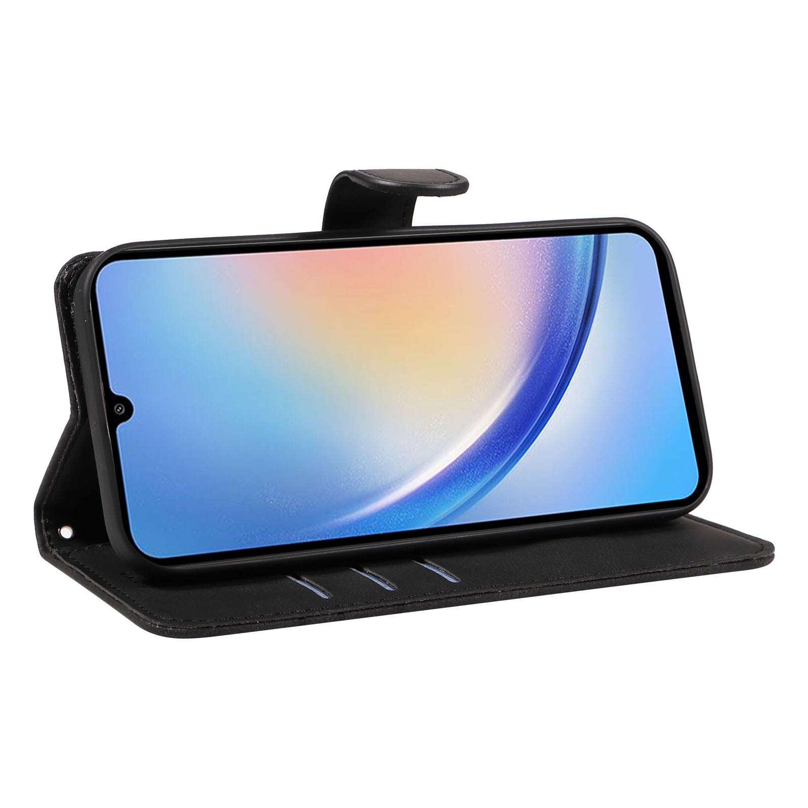 PU Leather Cover for Samsung Galaxy A34 5G Lines Imprinted Stand Wallet Phone Case PU Leather Cover for Samsung Galaxy A34 5G Lines Imprinted Stand Wallet Phone Case